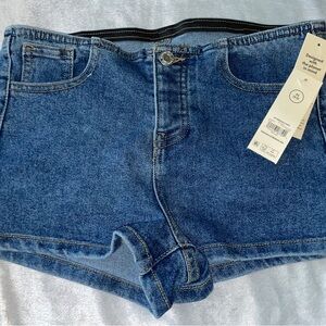 Women's Mid-Rise Blue Denim Jean Shorts